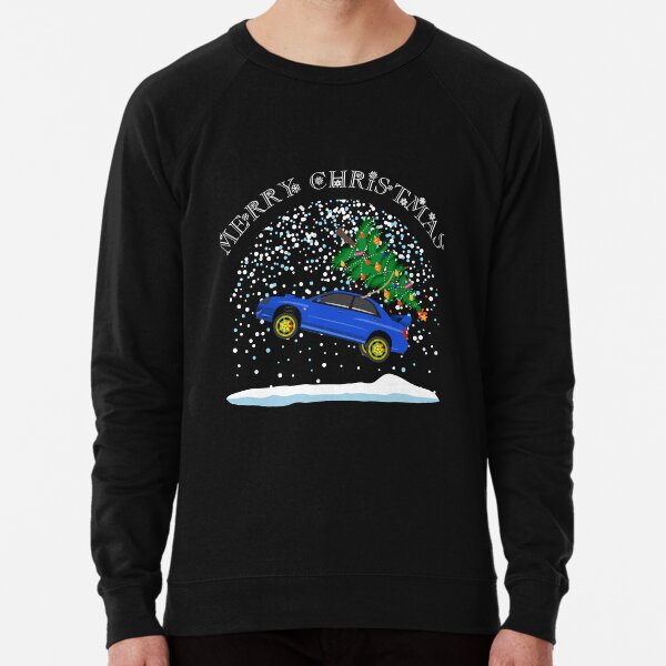 Springendes Subaru-Rallye-Weihnachtsauto Leichter Pullover