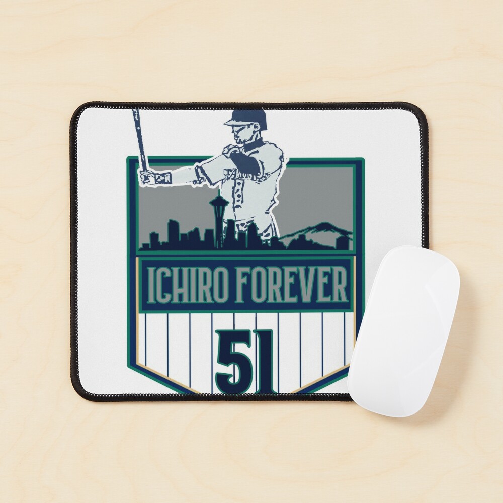 ICHIRO FOREVER AND ALWAYS SEATTLE STICKER AND SHIRT FOR A SPACE