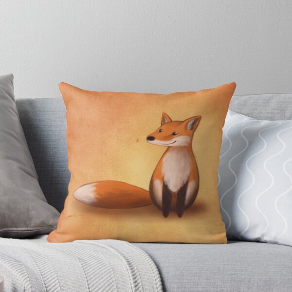 Smiling Fox Throw Pillow