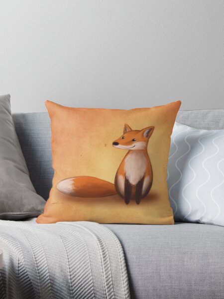 Smiling Fox Throw Pillow