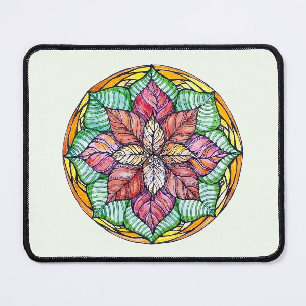 Item preview, Christmas mandala.Hand draw  ink and pen, Watercolor, on textured paper designed and sold by MandalaFlowerArt.