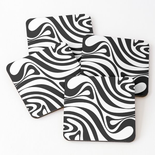 Item preview, New Groove Retro Swirl Abstract in Black and White designed and sold by kierkegaard.