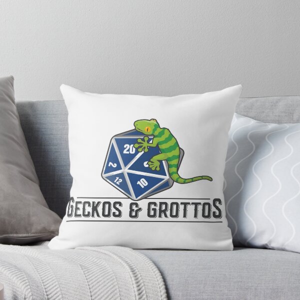 Geckos & Grottos D&D Logo Throw Pillow