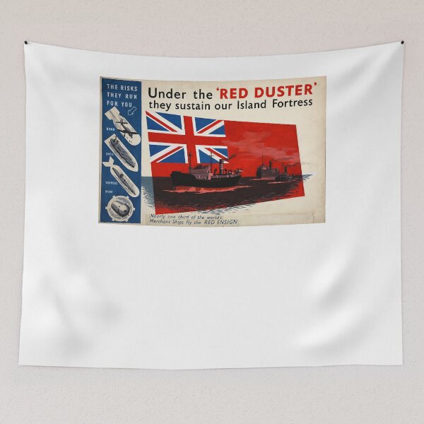 Item preview, WAR POSTER. Red Duster, Red Ensign, UK, GB, Royal Merchant Navy, WWII. Active Copy designed and sold by pamwilmayhpy.
