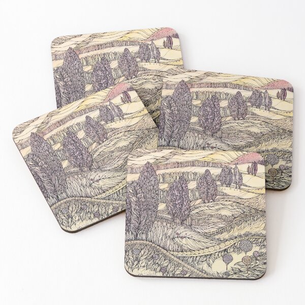 Item preview, Sunset in California.Hand draw  ink and pen, Watercolor, on textured paper designed and sold by MandalaFlowerArt.