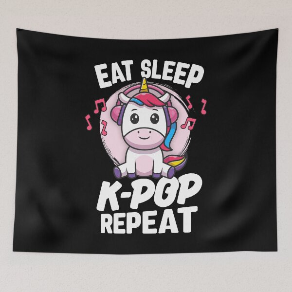 Item preview, Eat Sleep KPop Repeat Kawaii Unicorn Korean Merchandise designed and sold by 14thFloor.