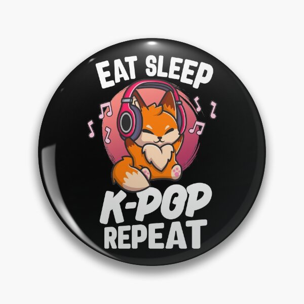 Item preview, Eat Sleep KPop Repeat Kawaii Fox Korean K-Pop Merchandise designed and sold by 14thFloor.