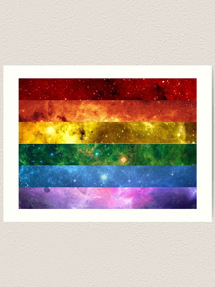 Regenbogen Flagge Lgbtq Galaxie Kunstdruck Von Qshiner Redbubble