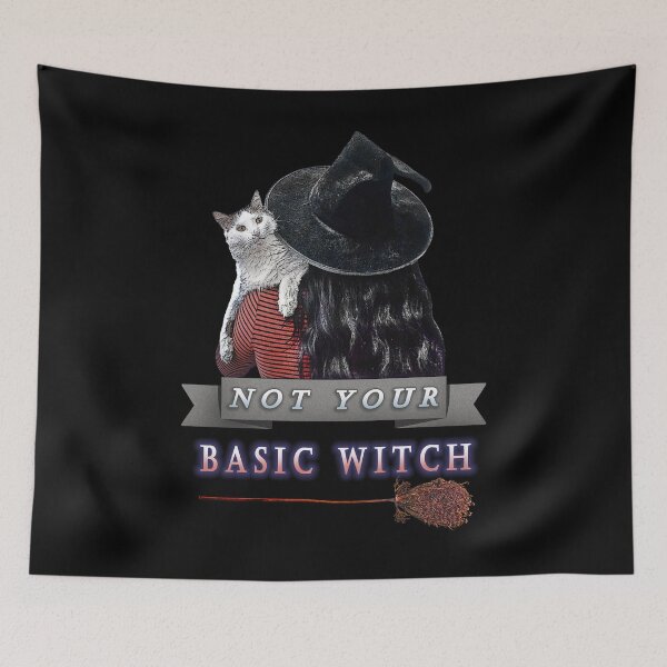 Item preview, Not Your Basic Witch with a White Cat designed and sold by Akvauter.