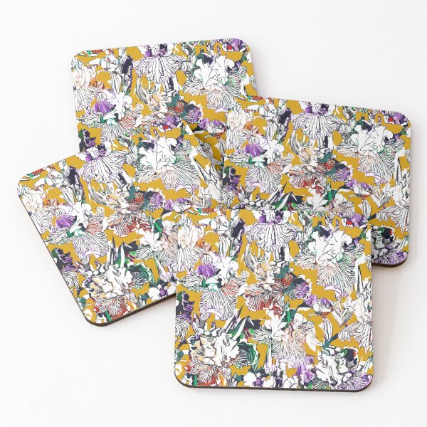 Item preview, Experimental field of Iris in mustard designed and sold by ariellemorris.
