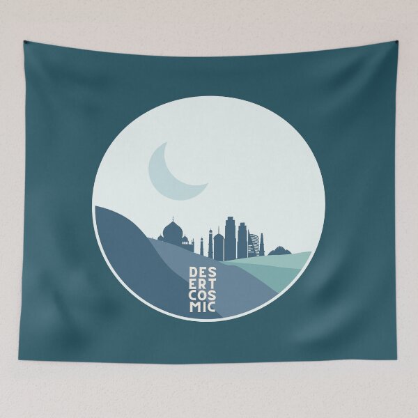 Item preview, Desert Cosmic Night | Celestial Cosmic Desert and City Silhouette designed and sold by MiaDelelai.
