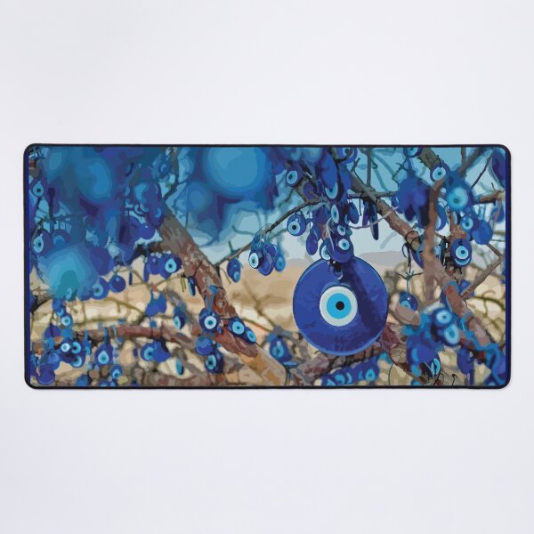 Item preview, Watercolor of Tree Decorated with Nazars designed and sold by Susan Says.
