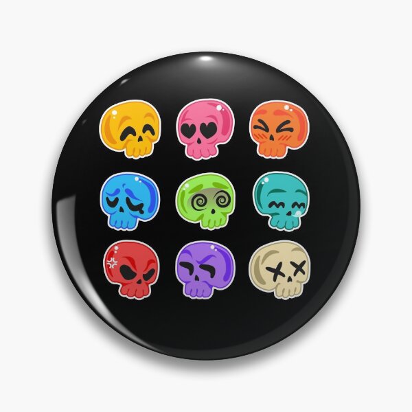 Item preview, Colorful pack of skulls stickers - Skull Emotions Halloween designed and sold by johnsimonart.