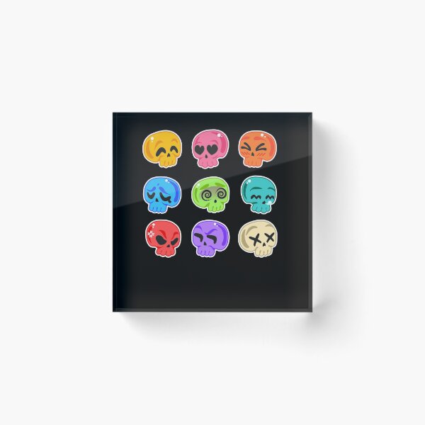 Item preview, Colorful pack of skulls stickers - Skull Emotions Halloween designed and sold by johnsimonart.