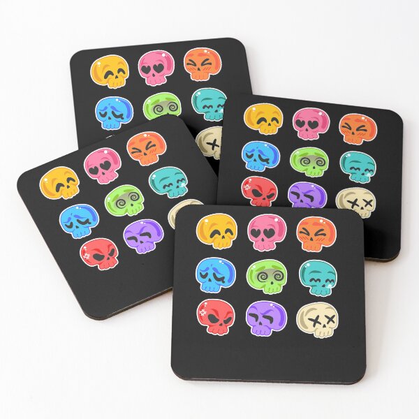 Item preview, Colorful pack of skulls stickers - Skull Emotions Halloween designed and sold by johnsimonart.