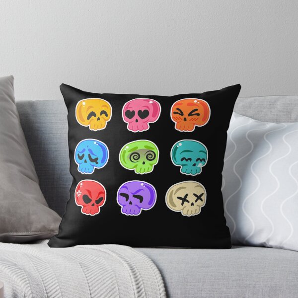 Item preview, Colorful pack of skulls stickers - Skull Emotions Halloween designed and sold by johnsimonart.