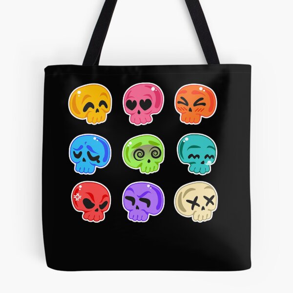 Item preview, Colorful pack of skulls stickers - Skull Emotions Halloween designed and sold by johnsimonart.