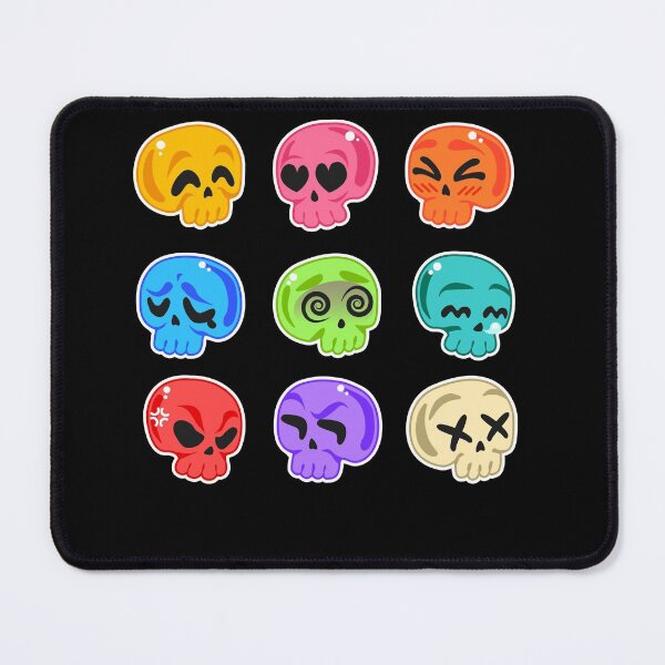 Item preview, Colorful pack of skulls stickers - Skull Emotions Halloween designed and sold by johnsimonart.