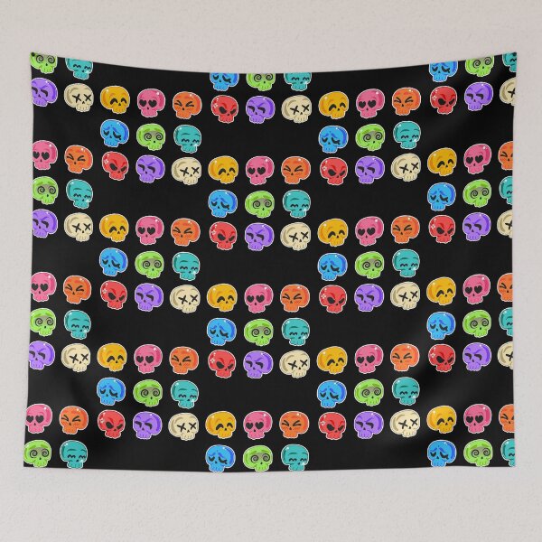 Item preview, Colorful pack of skulls stickers - Skull Emotions Halloween designed and sold by johnsimonart.