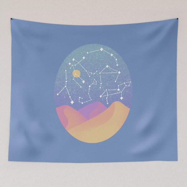 Item preview, Ombre Cosmic Desert Night with Zodiac Constellations in the Sky designed and sold by MiaDelelai.