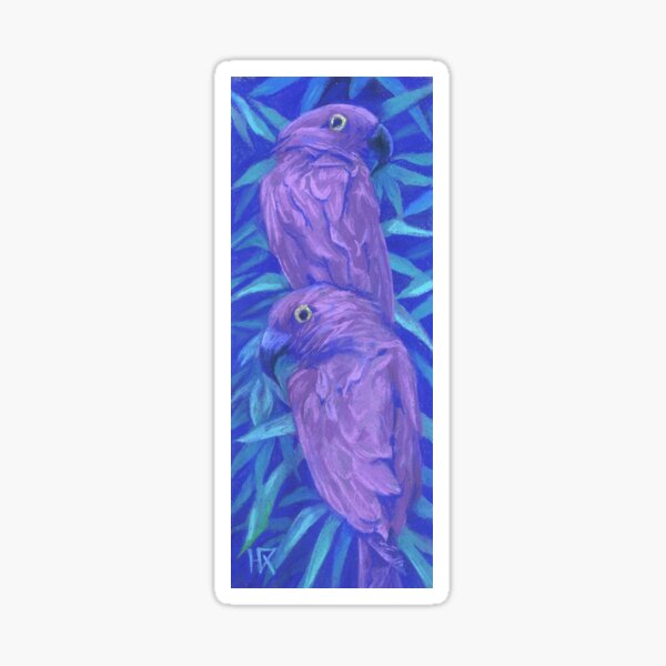 Purple parrots, Couple of Birds, Tropical Animals Pastel Sticker