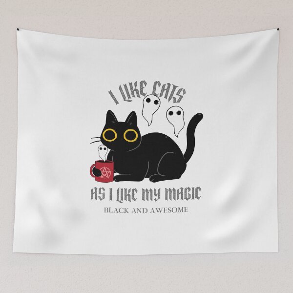 Item preview, I like cats like I like my magic designed and sold by TheHillSpruce.