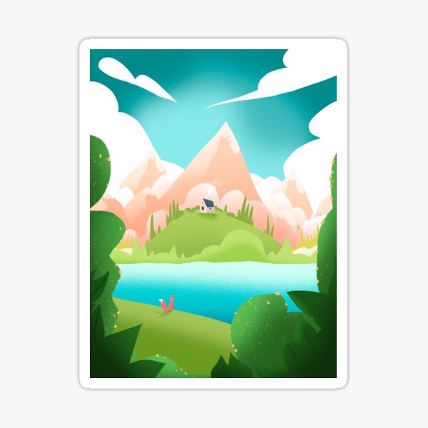Item preview, Beautiful Landscape Flat Illustration designed and sold by Visuals of  Karthik.