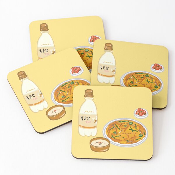 Item preview, Kawaii Korea street food series Pajeon and Makgeolli sticker designed and sold by Marie-c-doodles.