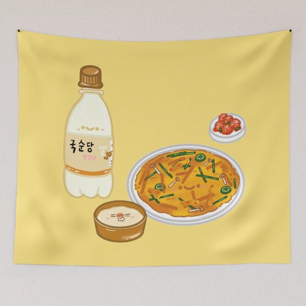 Item preview, Kawaii Korea street food series Pajeon and Makgeolli sticker designed and sold by Marie-c-doodles.