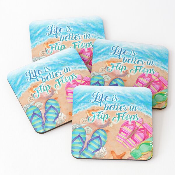 Item preview, 20oz Skinny Tumbler Life is Better in Flip Flops Sublimation Design Templates, Beach Life Tumbler Straight/Warped designed and sold by YATNODJM.