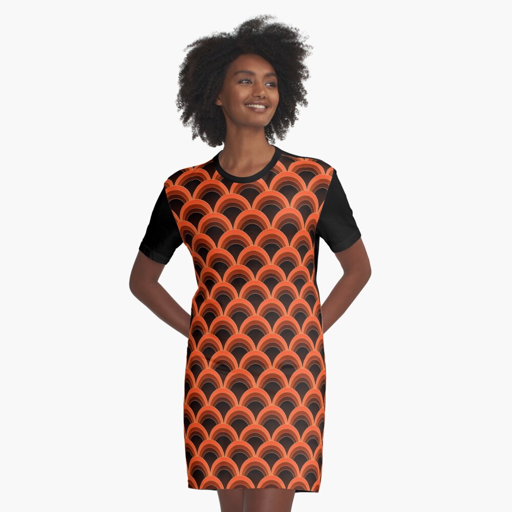 Japanese Waves Ornament 1 Graphic T-Shirt Dress