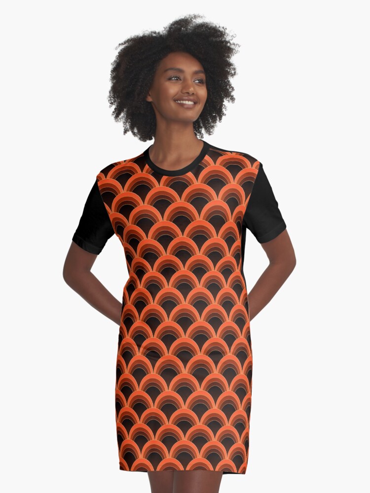 Thumbnail 1 of 5, Graphic T-Shirt Dress, Japanese Waves Ornament 1 designed and sold by vkdezine.