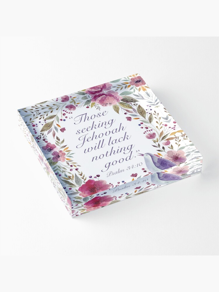 Alternate view of Yeartext 2022 (Bird and Flowers) Acrylic Block