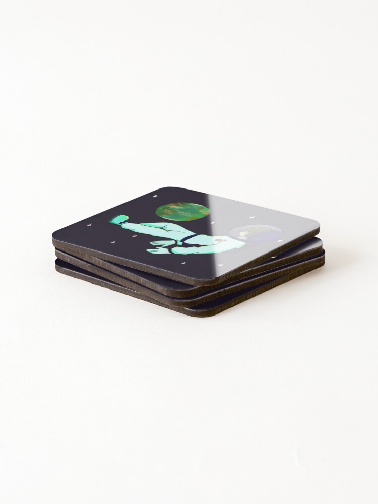Thumbnail 4 of 5, Coasters (Set of 4), The Floating Space Man designed and sold by JavaDraws.
