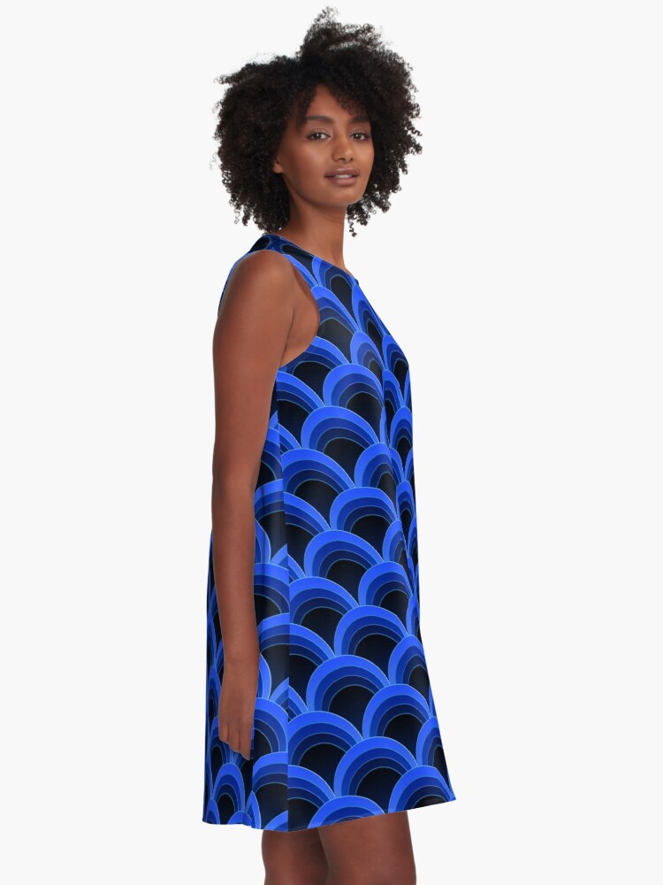 Alternate view of Japanese Waves Ornament 2 A-Line Dress