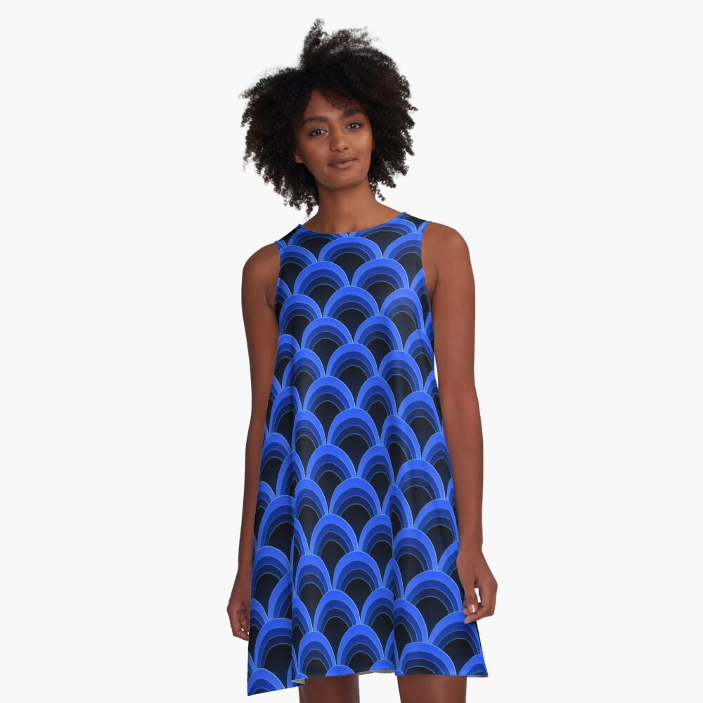 Japanese Waves Ornament 2 A-Line Dress