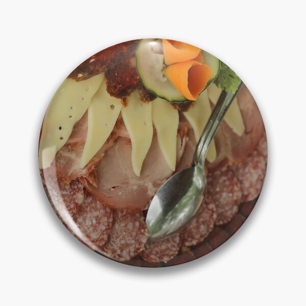Item preview, SALAMI, SAUSAGE, CHEESE, SPOON, CUTLERY, BREAKFAST, DELICIOUS, FOOD, MEAL, PLATE designed and sold by MonArtisteSam.
