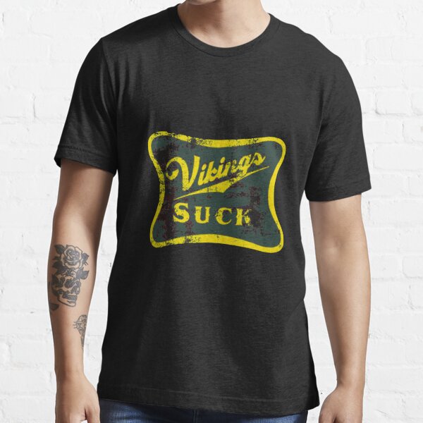 Vintage Packers Suck T-shirt Funny Double Sided Graphic 