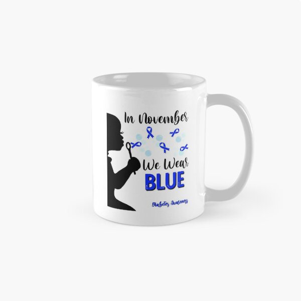 Item preview, Girl Blowing Blue Ribbons Bubbles - In November We Wear Blue/ Diabetes Awareness  designed and sold by FlorenciaBliss.