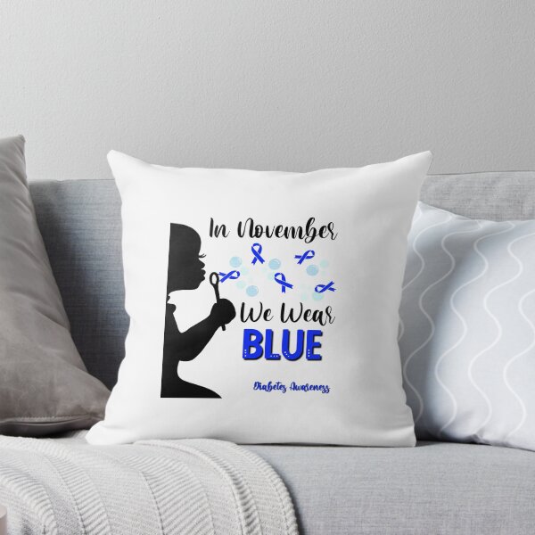 Item preview, Girl Blowing Blue Ribbons Bubbles - In November We Wear Blue/ Diabetes Awareness  designed and sold by FlorenciaBliss.
