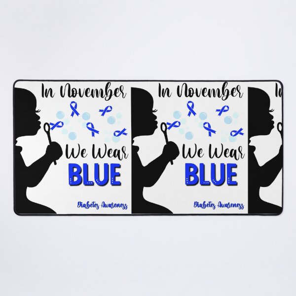 Item preview, Girl Blowing Blue Ribbons Bubbles - In November We Wear Blue/ Diabetes Awareness designed and sold by FlorenciaBliss.