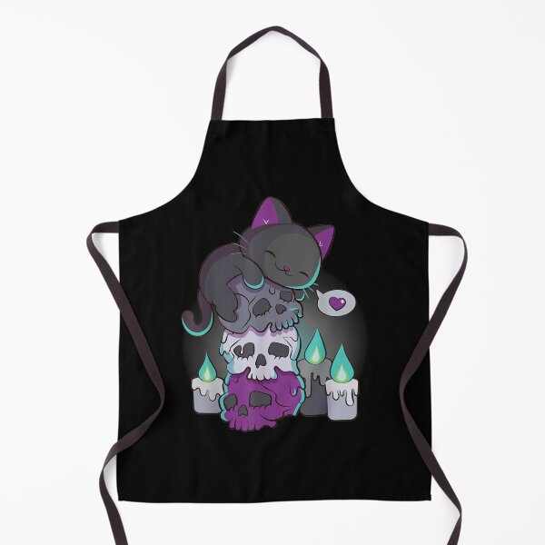 Item preview, Asexual Pride Cute Black Cat on Skulls Kawaii Goth Aesthetic designed and sold by TERRYCOXSHOP.