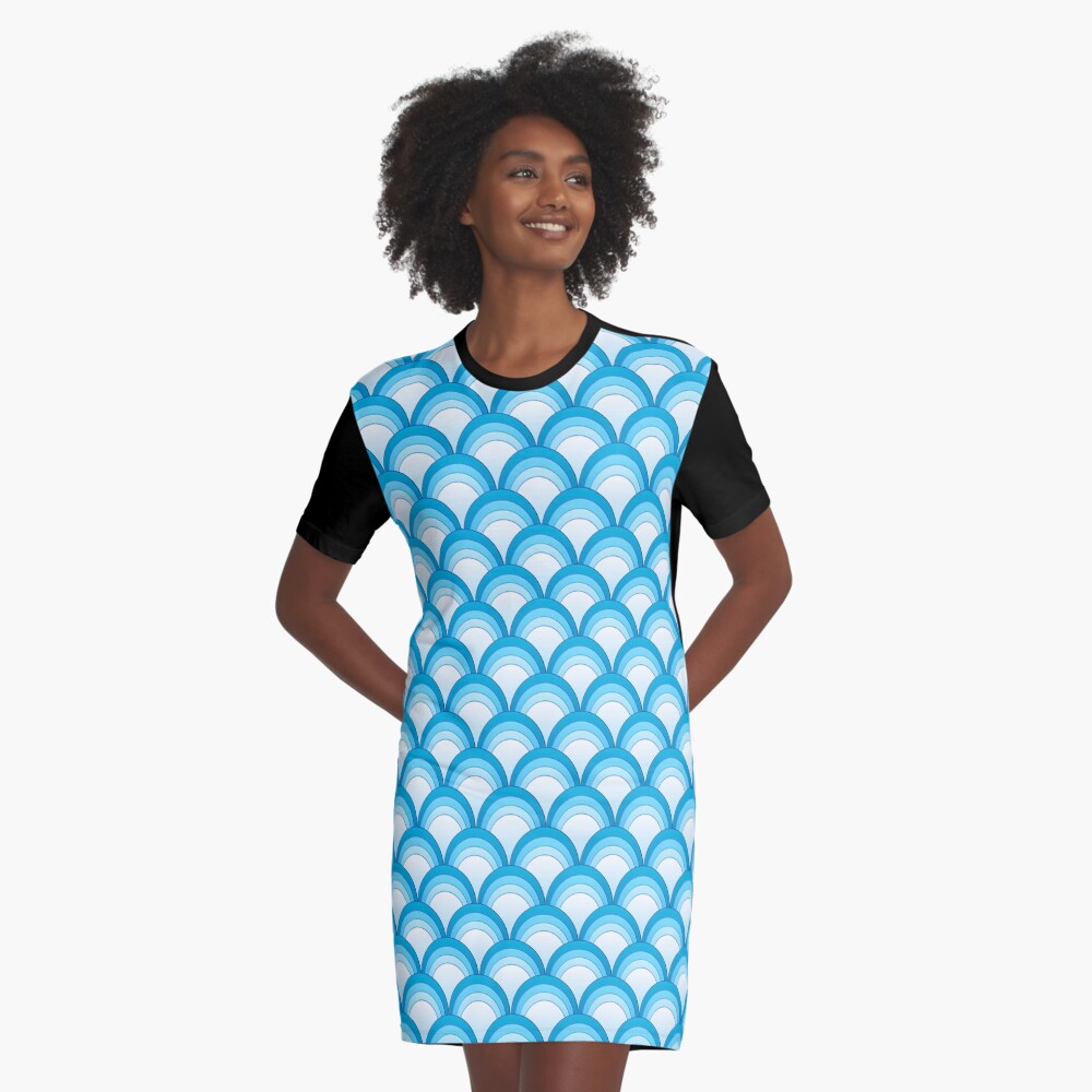 Japanese Waves Ornament 4 Graphic T-Shirt Dress