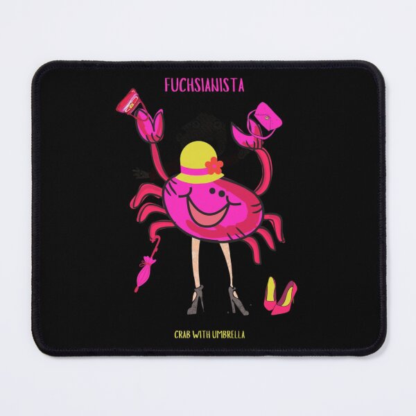 Item preview,  CUTE FUNNY CARTOON FUCHSIA  RED PINK FUCHSIANISTA “CRAB WITH UMBRELLA” (Tall Version for Select Products)  designed and sold by EllieMonroe.
