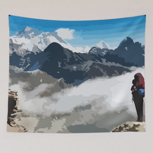 Item preview, Mount Everest Base Camp Hiking Digital Painting designed and sold by Positive Lad.