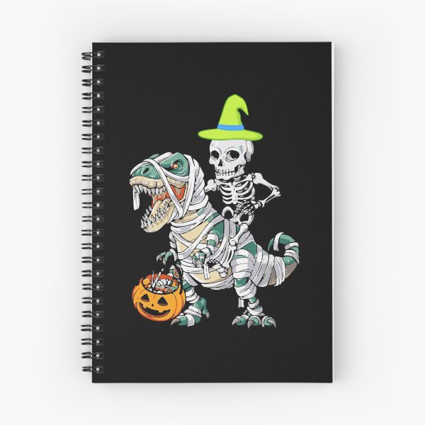 Item preview, Dabbing Skeleton Pumpkin Skull With Hat Riding Dinosure Torn Dad Son, Funny Halloween Red Moon Bats Spooky Mummy Dino RX designed and sold by Dr.YesOrNo.