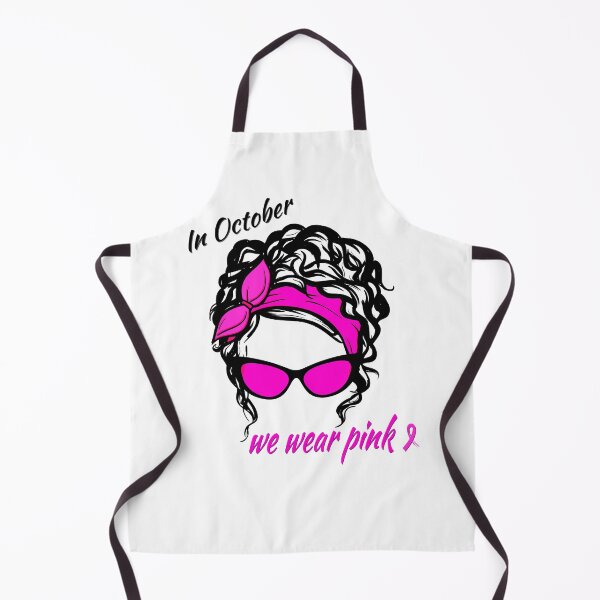 Artikelvorschau, Im Oktober tragen wir Pink, Brustkrebsbewusstsein, Pink Ribbon Shirt, Messy Bun Shirt, Brustkrebs Support Shirt entworfen und verkauft von S-L-Creations.