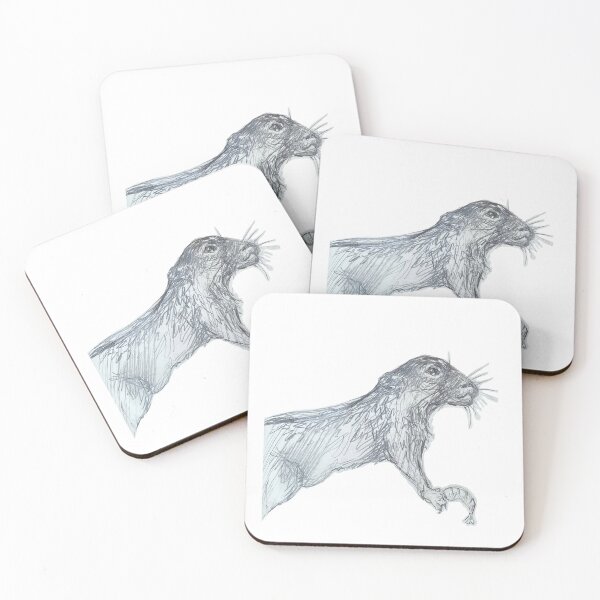 Item preview, Dibujo de nutria con camarones designed and sold by AGuillotinette.