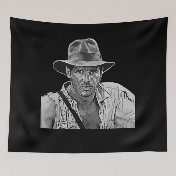 Item preview, Black and white Raiders portrait designed and sold by DominguezAyer.