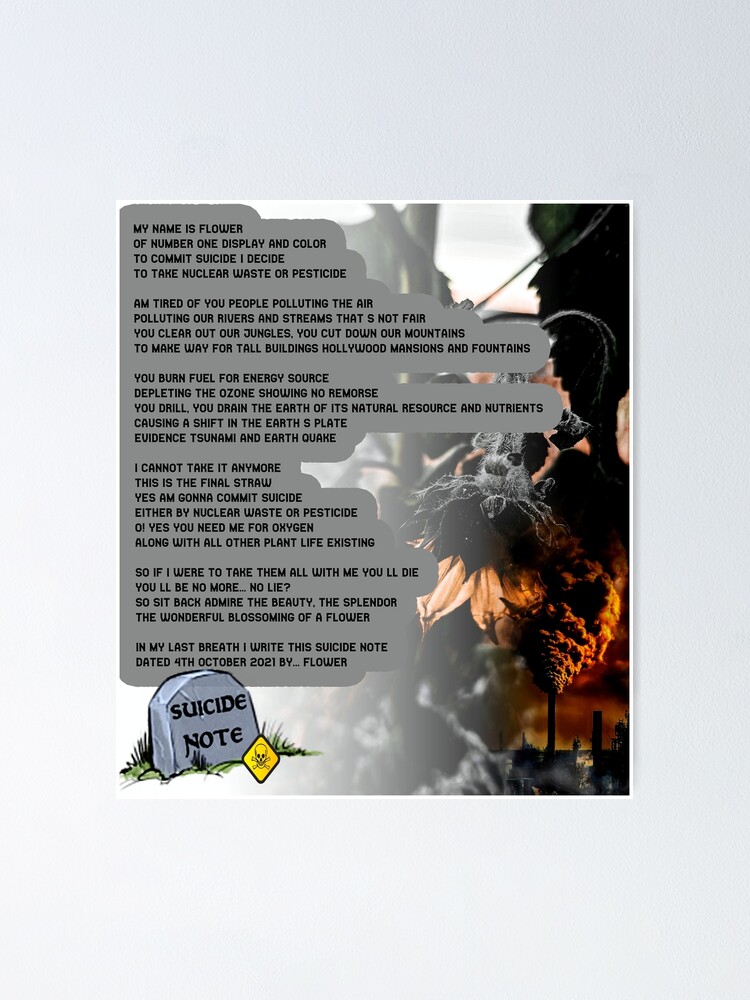 "DYING FLOWER POEM" Poster by HIZstory Redbubble